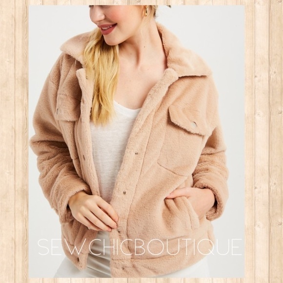 Amazing Teddy Fur Twin Flap Pocket Jacket - Picture 3 of 6